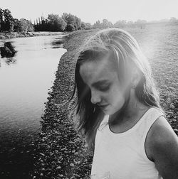 Close-up of woman in water