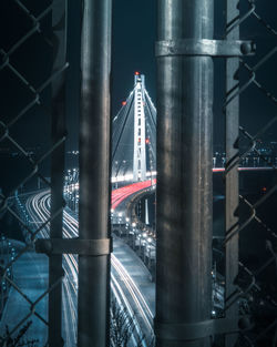 View of bridge at night