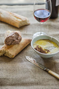 Close-up of food on table