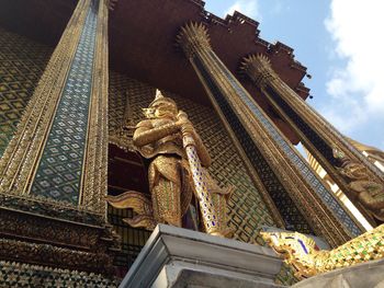 Low angle view of temple against sky