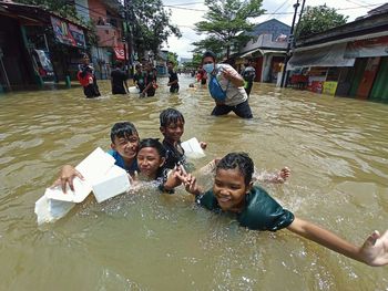People enjoying in water