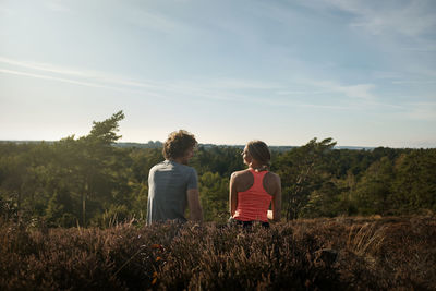 Couple of joggers resting