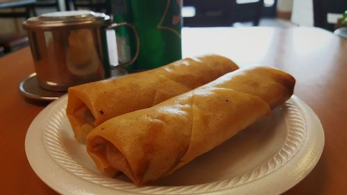 Close-up of served food in plate