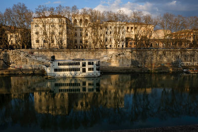 Reflection of buildings in water