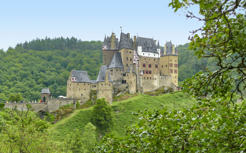 Idyllic scenery around the eltz castle in rhineland-palatinate, germany, at summer time