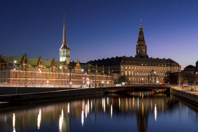 Copenhagen city view at christianborg palace, at dusk