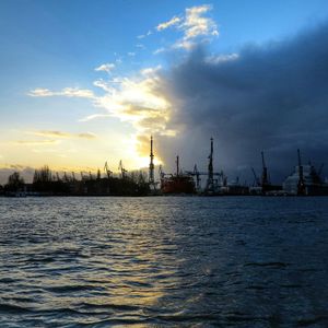 Cranes at commercial dock