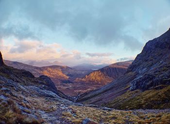 Scenic view of mountains against sky