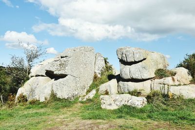 View of rock formations on landscape