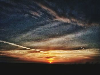 Silhouette of mountain at sunset