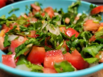 Close-up of salad served in plate