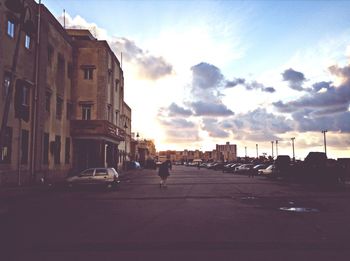 View of road at sunset