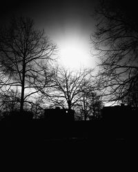 Silhouette bare tree against sky