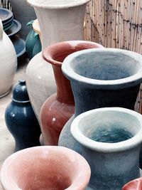 Close-up of containers on table