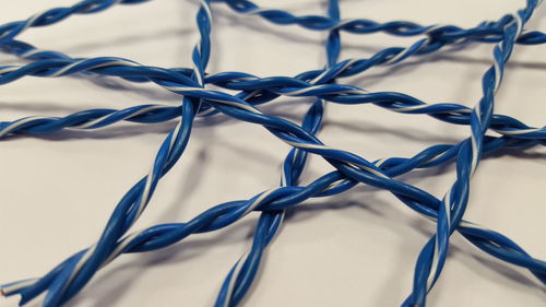 Close-up of cables on table