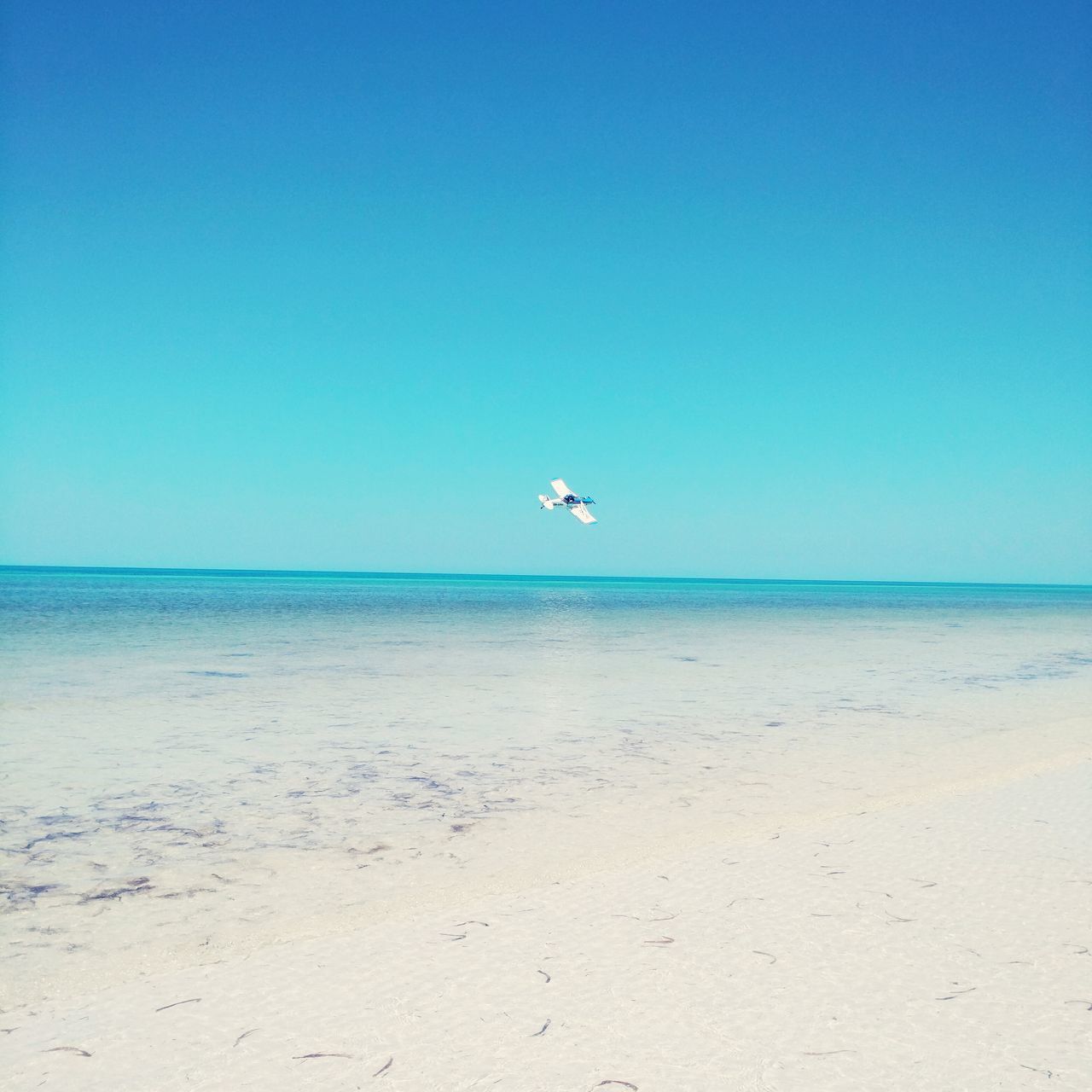 SCENIC VIEW OF BEACH AGAINST CLEAR BLUE SKY