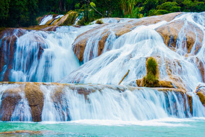 Scenic view of waterfall