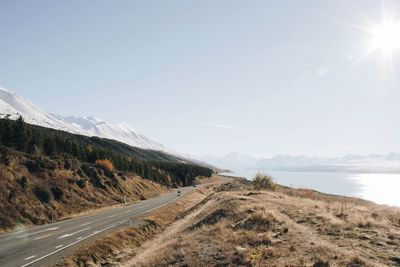 Road leading towards mountains