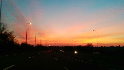 Traffic on road at night
