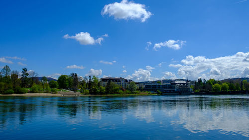 Scenic view of river against sky