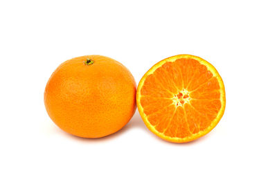 Close-up of orange against white background