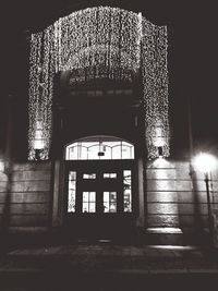 Illuminated building at night