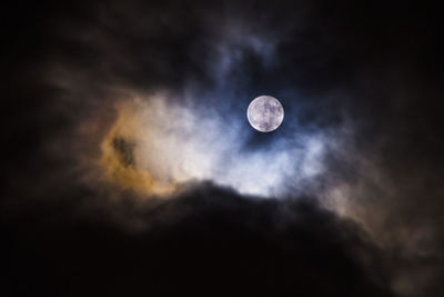 Low angle view of moon in sky