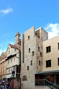 Low angle view of buildings against sky