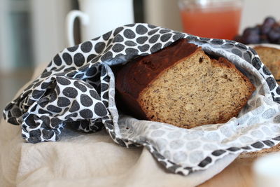 Close-up of bread on table