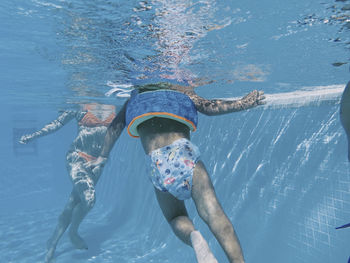 Man swimming in sea