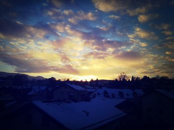 Houses at sunset