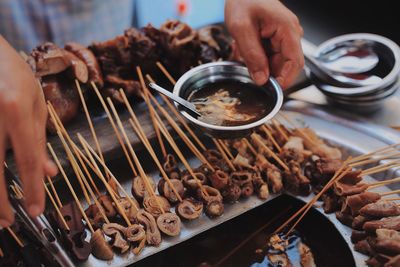 Close-up of street food