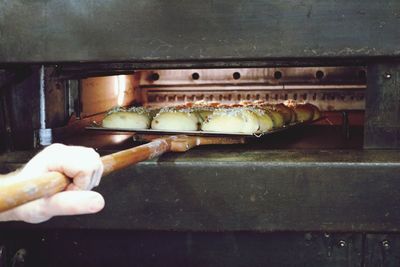 Close-up of person preparing food