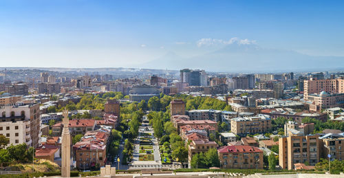 View of yerevan from cascade, armenia