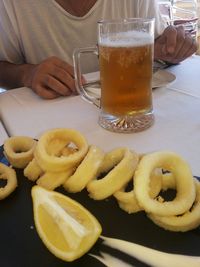 Close-up of food on table