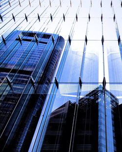 Low angle view of modern building against sky