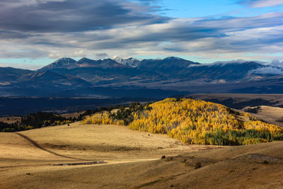 Scenic view of mountains against sky