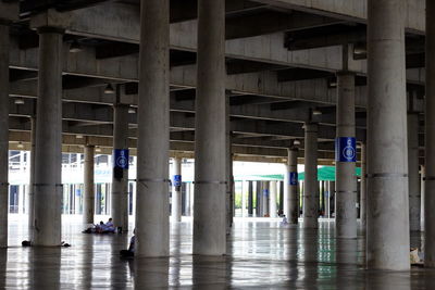 Interior of parking lot