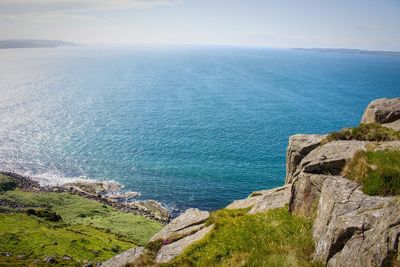 High angle view of sea against sky