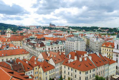 Aerial view of cityscape against sky