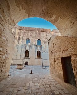 Internal view of  the castle of carlo v in lecce