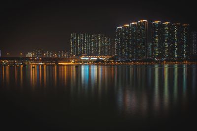 Illuminated city at night