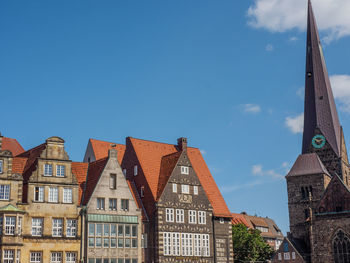 Low angle view of buildings against sky