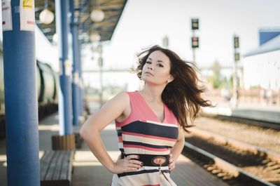 Young woman standing outdoors