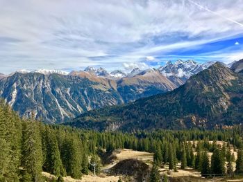 Scenic view of mountains against sky