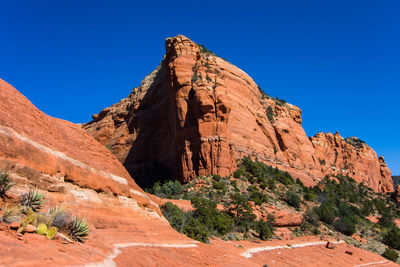 Low angle view of rock formation