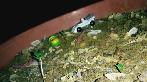 High angle view of surface level of water