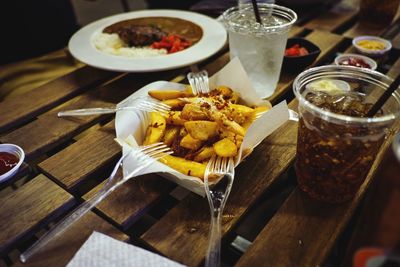 Close-up of food on table