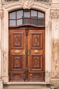 Closed door of old building