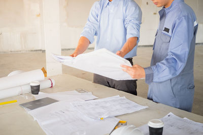 Man working on table